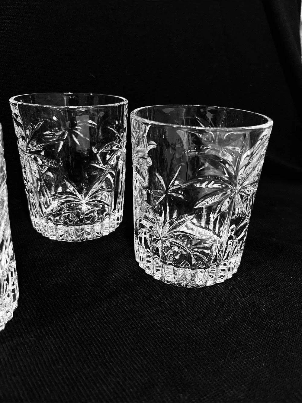 Godinger South Beach Palm Collection Crystal Double Old-Fashioned 4 Glasses